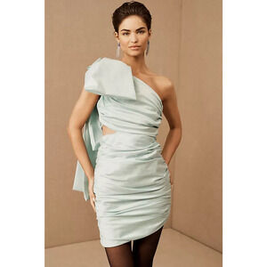 $499 Anthropologie Helen O'Connor Light Blue Crest Dress 10 NEW